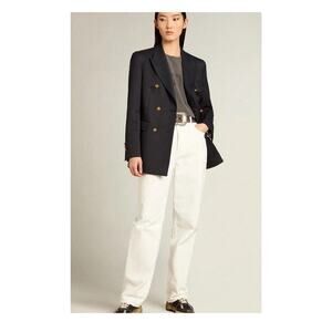 NWT Golden Goose White Jean Pants Kim Long Leg Women Wide Leg Made In Italy 32